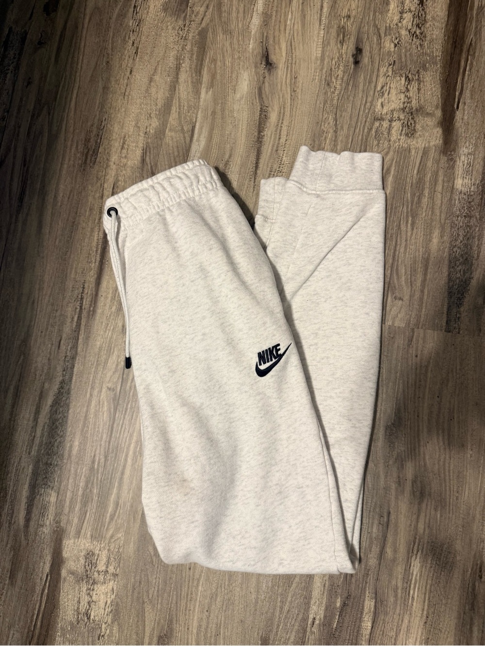 Nike Light Gray Joggers with Black Swoosh